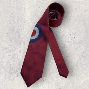 BEN SHERMAN Burgundy Geometric Silk LUXURY Tie